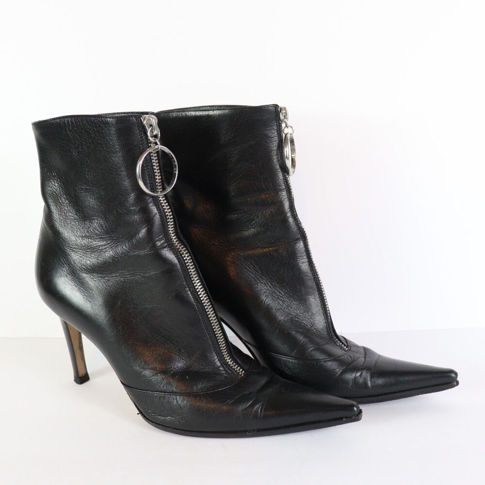 Sergio Rossi Pointed Booties with Zipper size 36.5